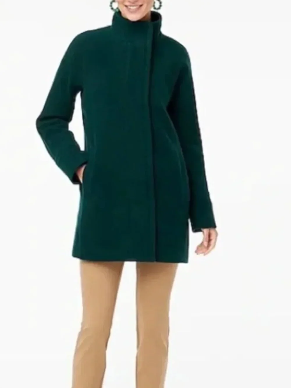 J.Crew Factory City Coat (6, Dark Forest Green) - Picture 5 of 9